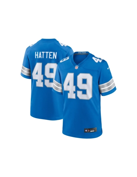 Mens Detroit Lions Hogan Hatten Blue Game Jersey