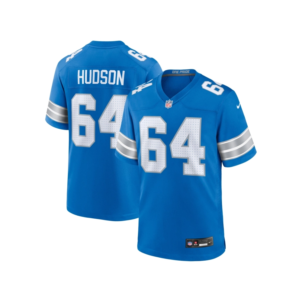 Mens Detroit Lions Bryan Hudson Blue Game Jersey