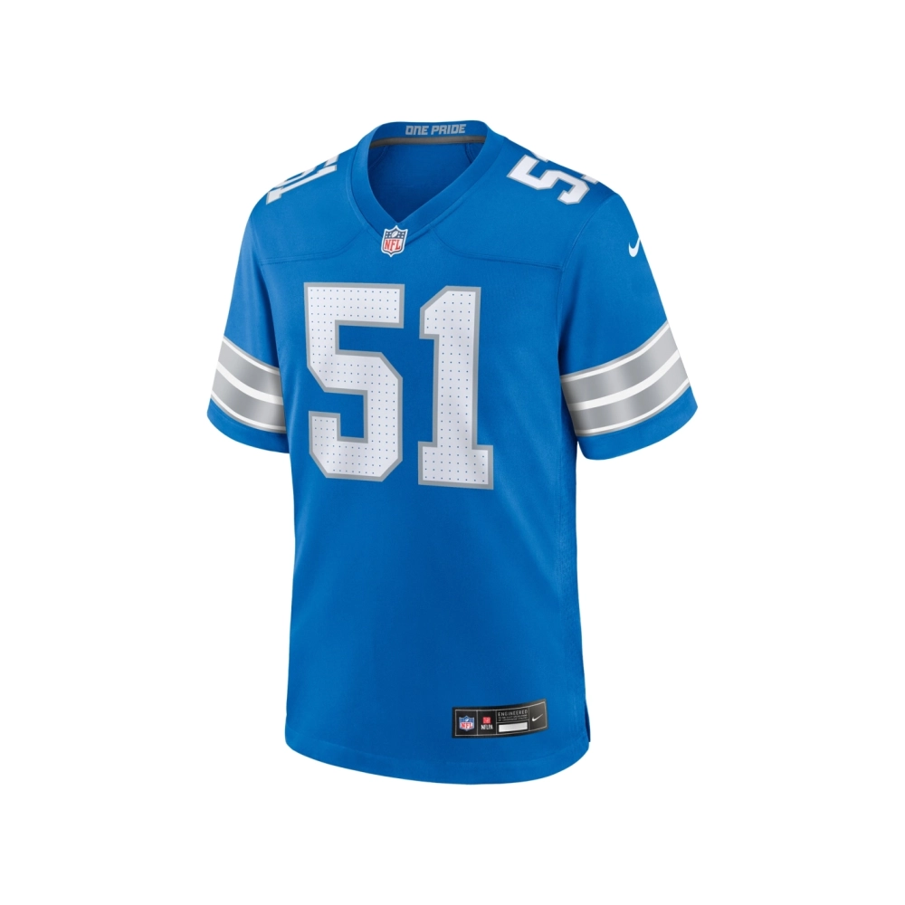 Mens Detroit Lions Ben Niemann Blue Team Game Jersey