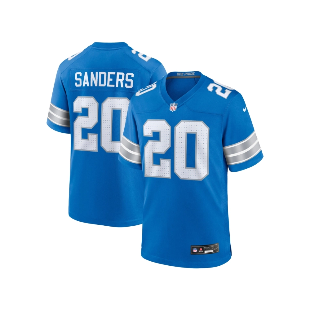Mens Detroit Lions Barry Sanders Blue Retired Player Game Jersey