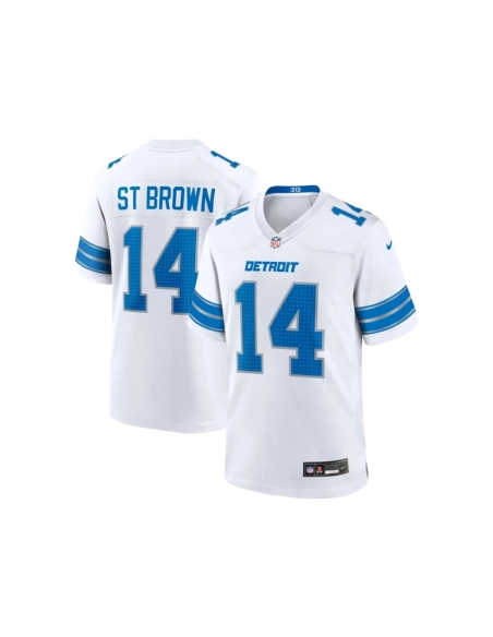 Mens Detroit Lions Amon-Ra St. Brown White Game Jersey