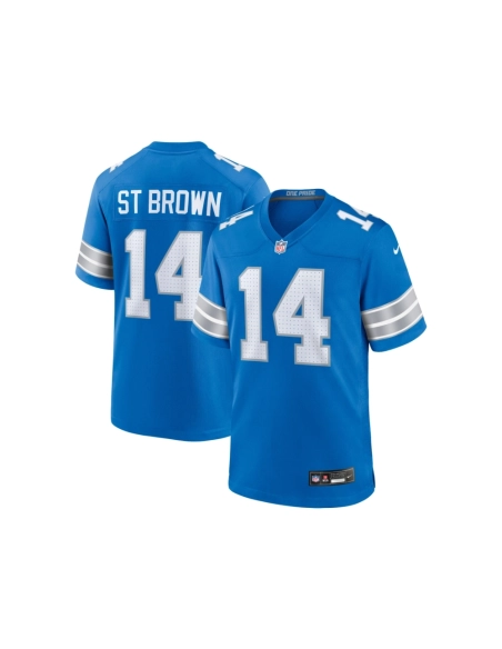 Mens Detroit Lions Amon-Ra St. Brown Blue Game Jersey