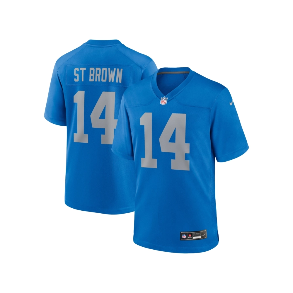 Mens Detroit Lions Amon-Ra St. Brown Blue Alternate Game Jersey
