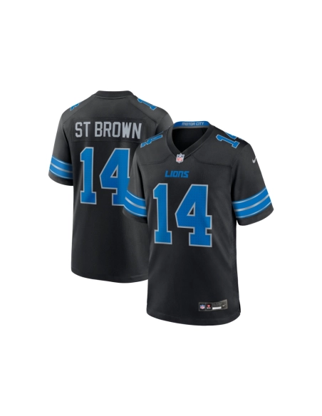 Mens Detroit Lions Amon-Ra St. Brown Black 2nd Alternate Game Jersey
