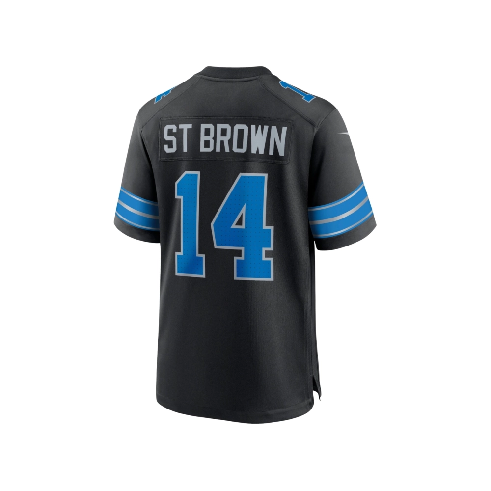 Mens Detroit Lions Amon-Ra St. Brown Black 2nd Alternate Game Jersey