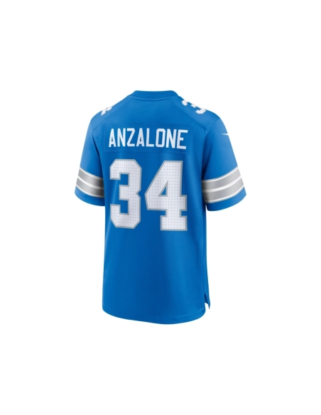 Mens Detroit Lions Alex Anzalone Blue Game Jersey