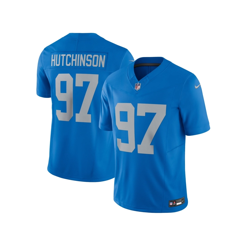 Mens Detroit Lions Aidan Hutchinson Blue Vapor F.U.S.E. Alternate Limited Jersey