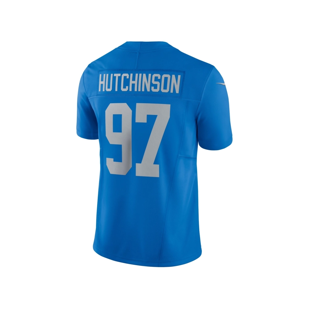 Mens Detroit Lions Aidan Hutchinson Blue Vapor F.U.S.E. Alternate Limited Jersey