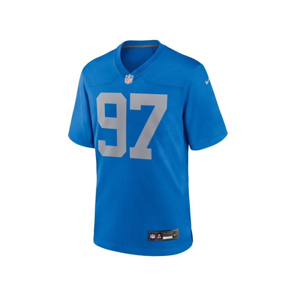 Mens Detroit Lions Aidan Hutchinson Blue Alternate Game Jersey