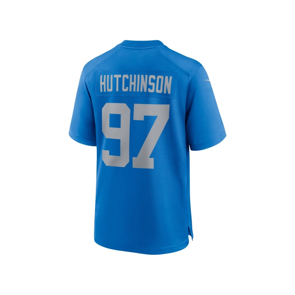 Mens Detroit Lions Aidan Hutchinson Blue Alternate Game Jersey