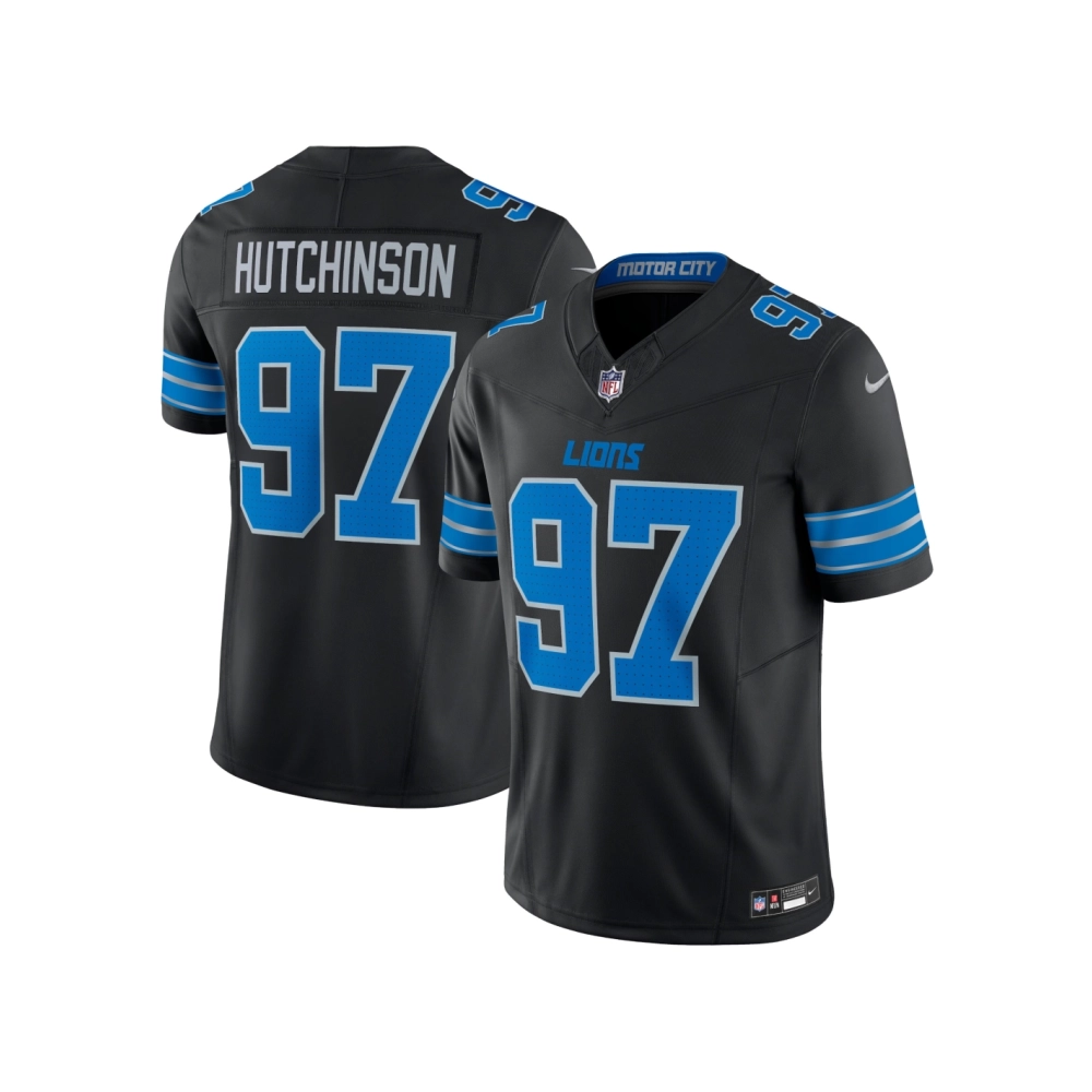 Mens Detroit Lions Aidan Hutchinson Black 2nd Alternate Vapor F.U.S.E. Limited Jersey