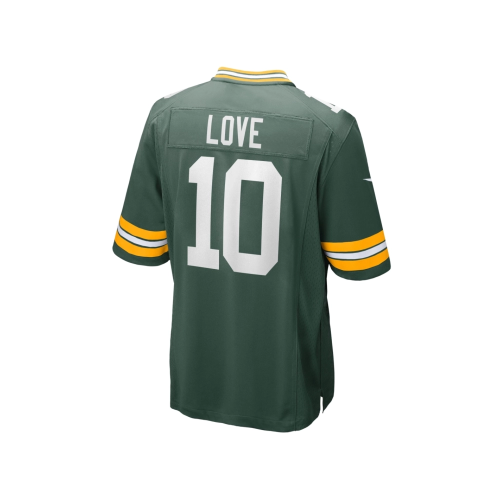 Mens Green Bay Packers Jordan Love Green Player Game Jersey