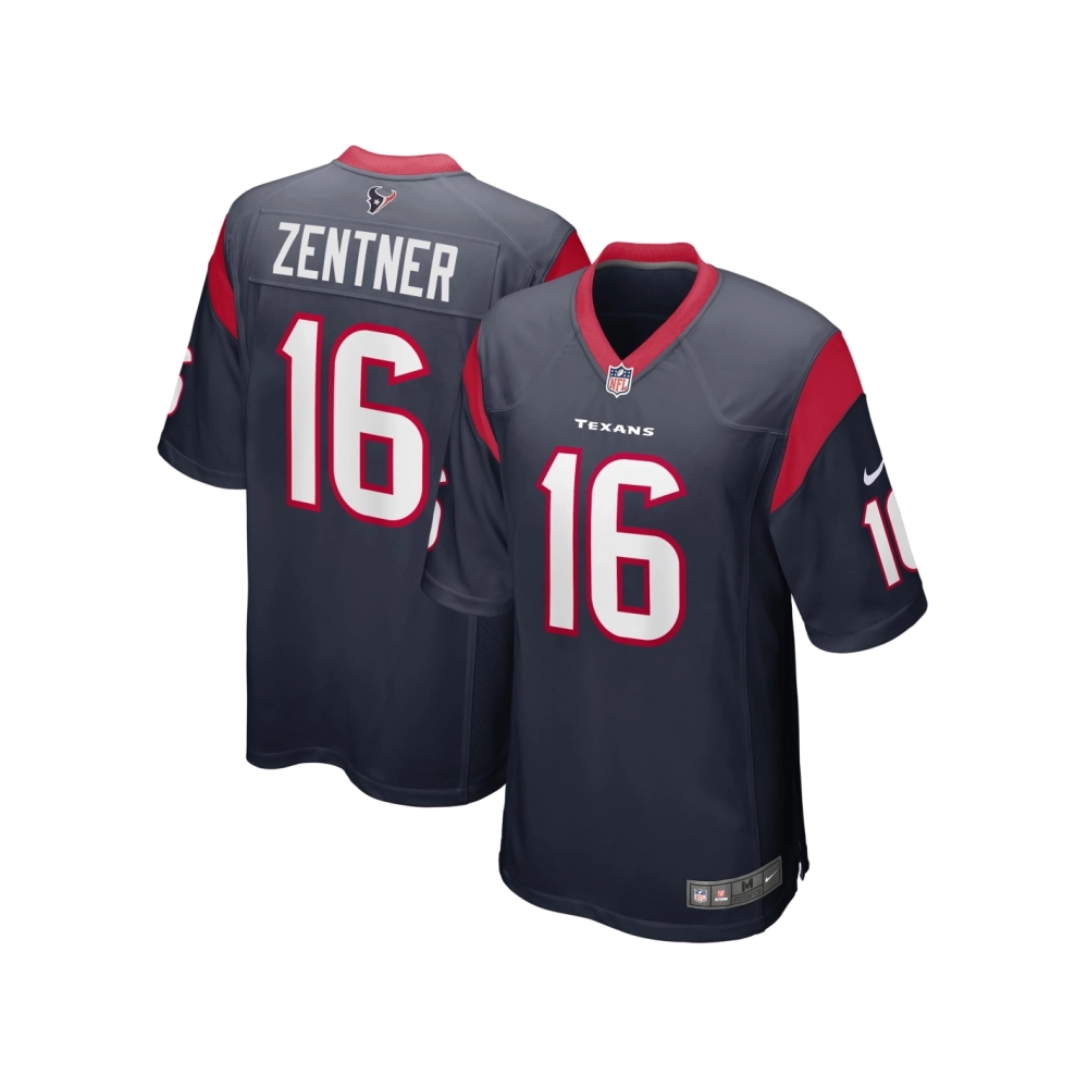 Mens Houston Texans Ty Zentner Navy Team Game Jersey
