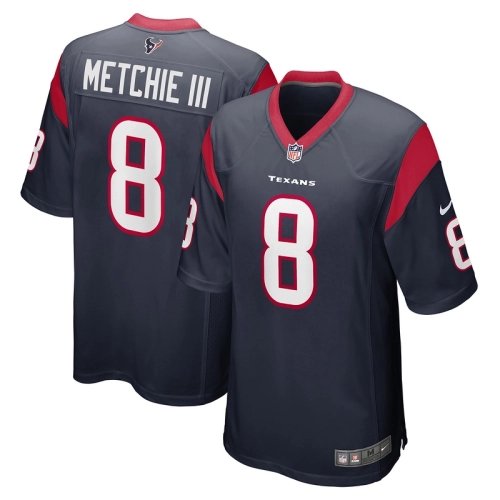Mens Houston Texans John Metchie III Navy Game Player Jersey