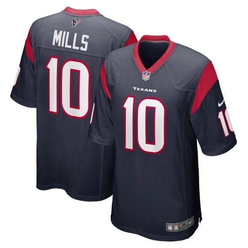 Mens Houston Texans Davis Mills Navy Game Jersey
