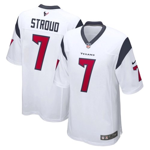Mens Houston Texans CJ Stroud White 2023 NFL Draft First Round Pick Game Jersey