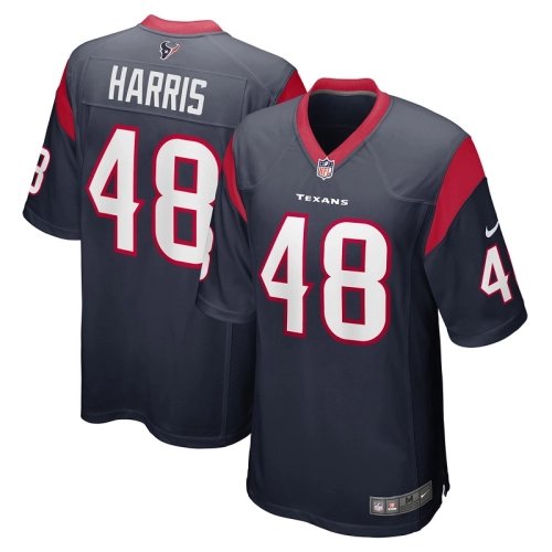Mens Houston Texans Christian Harris Navy Game Player Jersey