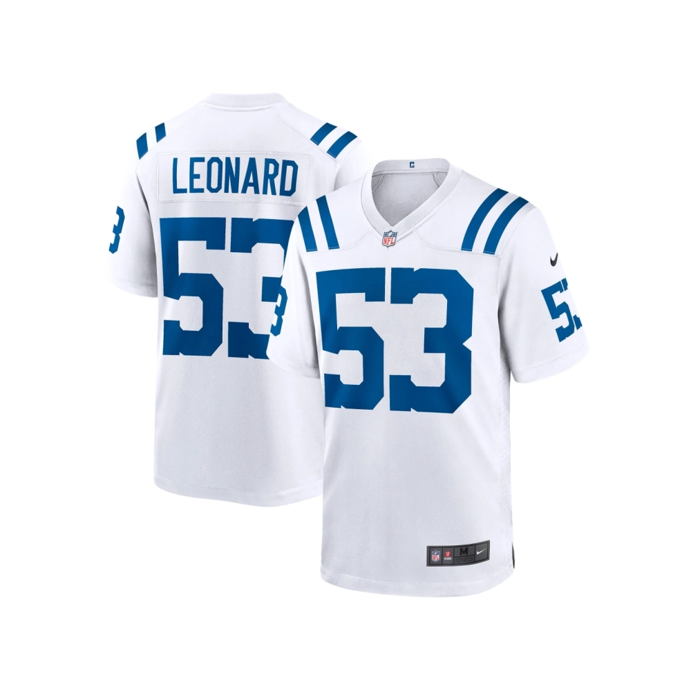 Mens Indianapolis Colts Shaquille Leonard White Player Game Jersey