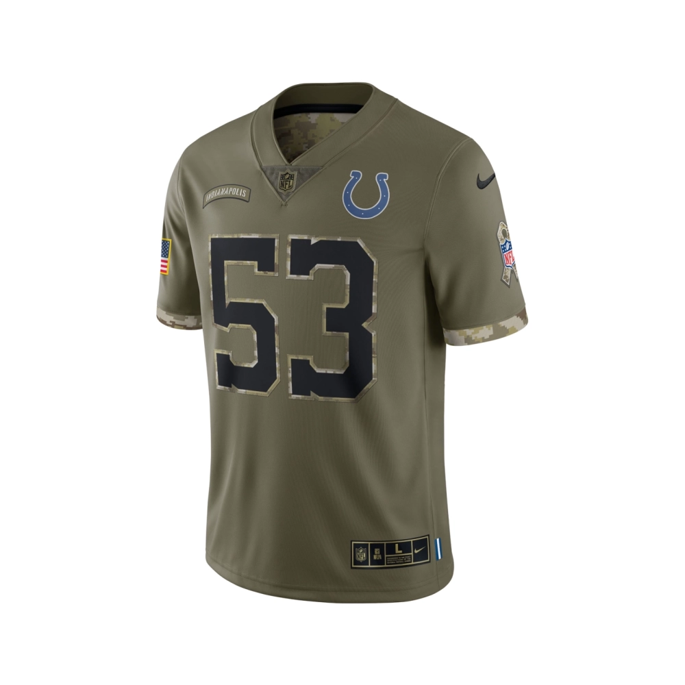 Mens Indianapolis Colts Olive 2022 Salute To Service Limited Jersey