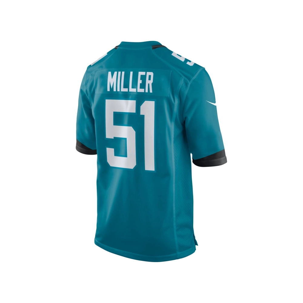 Mens Jacksonville Jaguars Ventrell Miller Teal Game Jersey