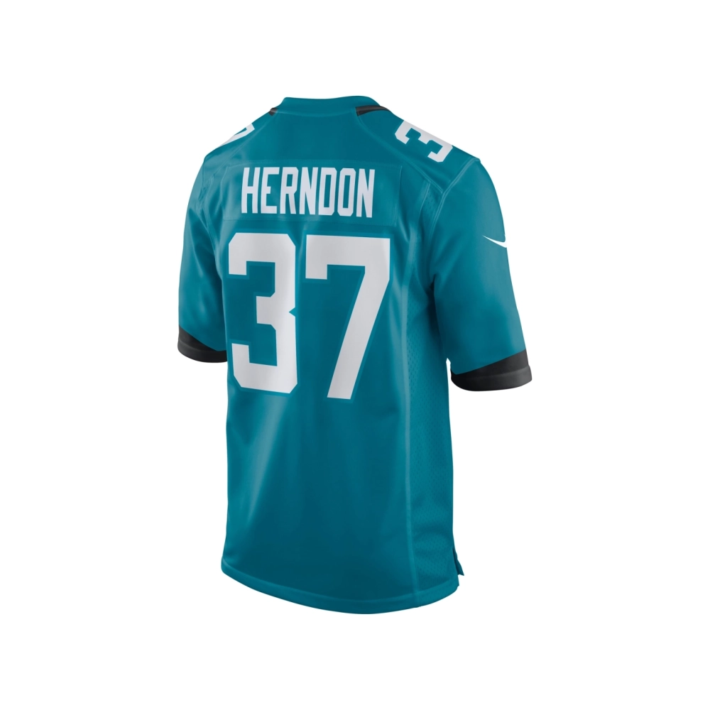 Mens Jacksonville Jaguars Tre Herndon Teal Game Jersey