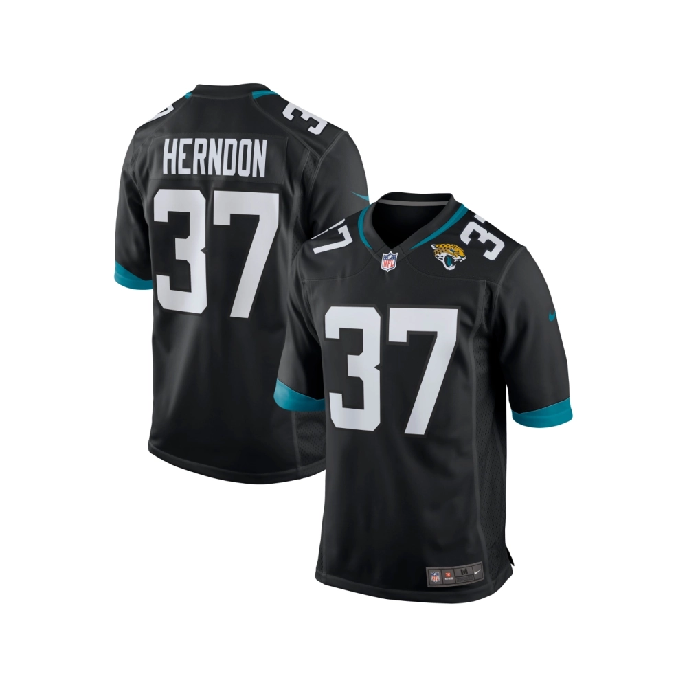 Mens Jacksonville Jaguars Tre Herndon Black Game Jersey