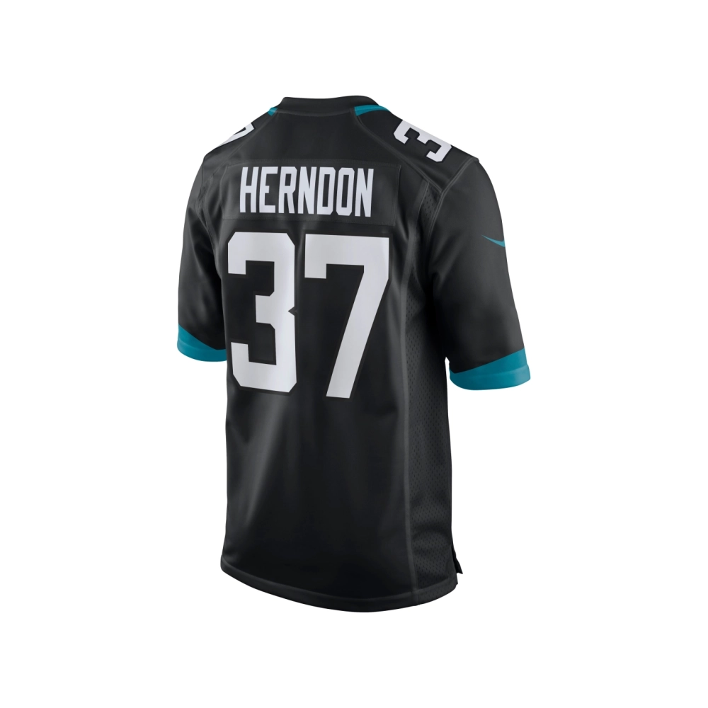 Mens Jacksonville Jaguars Tre Herndon Black Game Jersey