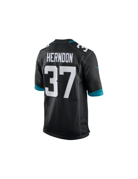 Mens Jacksonville Jaguars Tre Herndon Black Game Jersey