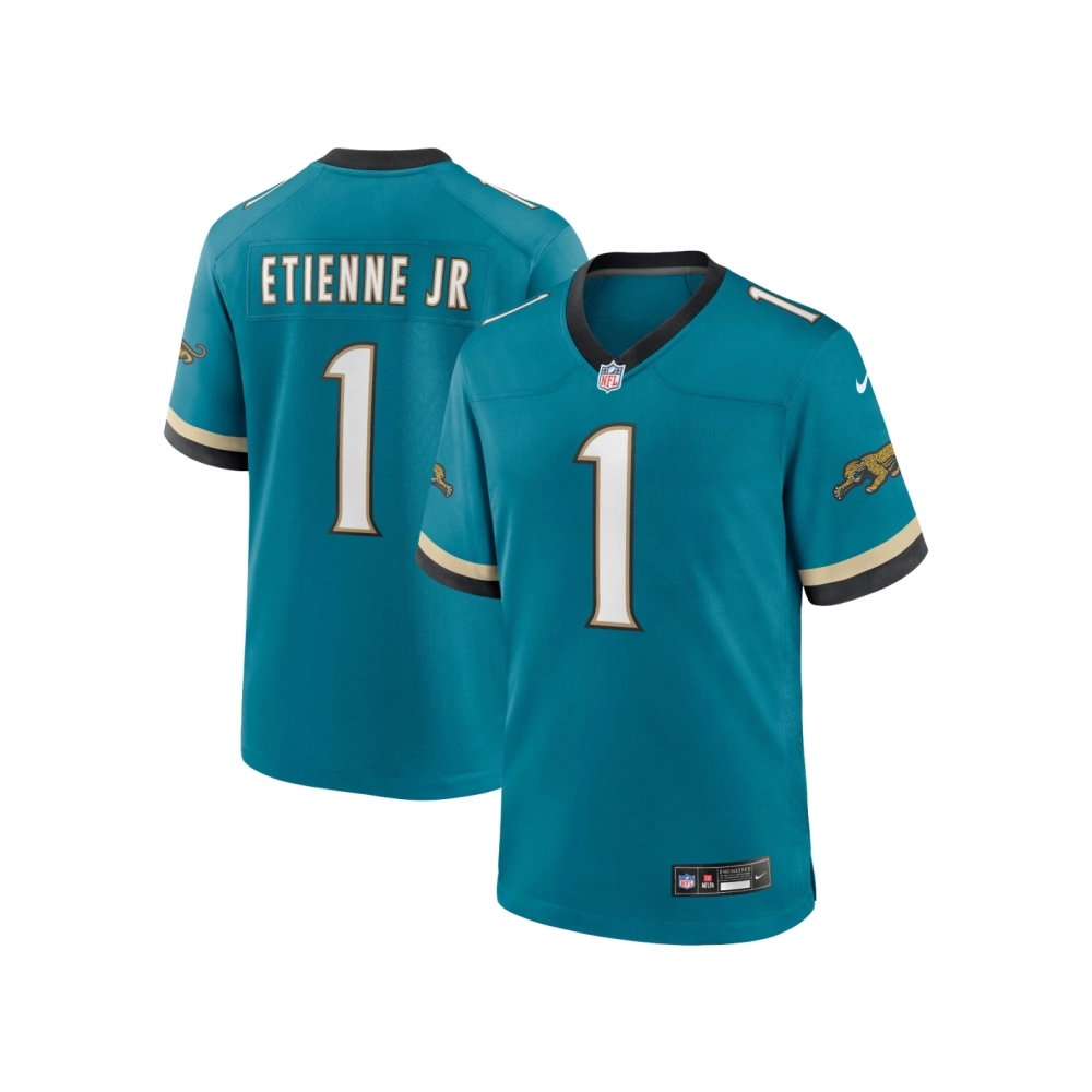 Mens Jacksonville Jaguars Travis Etienne Jr Teal Prowler Throwback Player Game Jersey