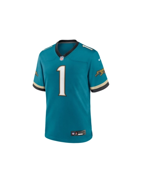 Mens Jacksonville Jaguars Travis Etienne Jr Teal Prowler Throwback Player Game Jersey