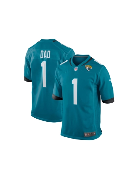 Mens Jacksonville Jaguars Number 1 Dad Teal Game Jersey