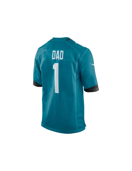 Mens Jacksonville Jaguars Number 1 Dad Teal Game Jersey