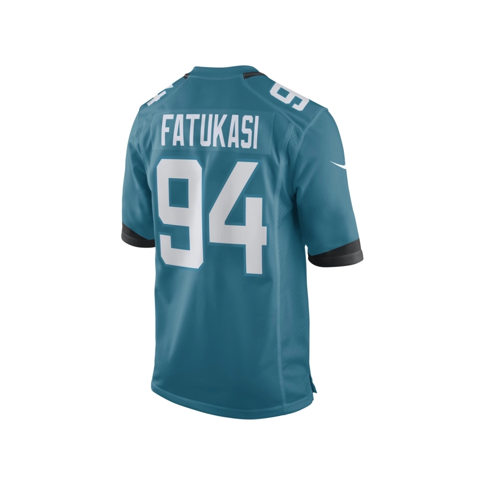 Mens Jacksonville Jaguars Folorunso Fatukasi Teal Game Player Jersey