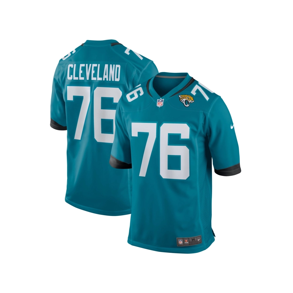 Mens Jacksonville Jaguars Ezra Cleveland Teal Game Jersey