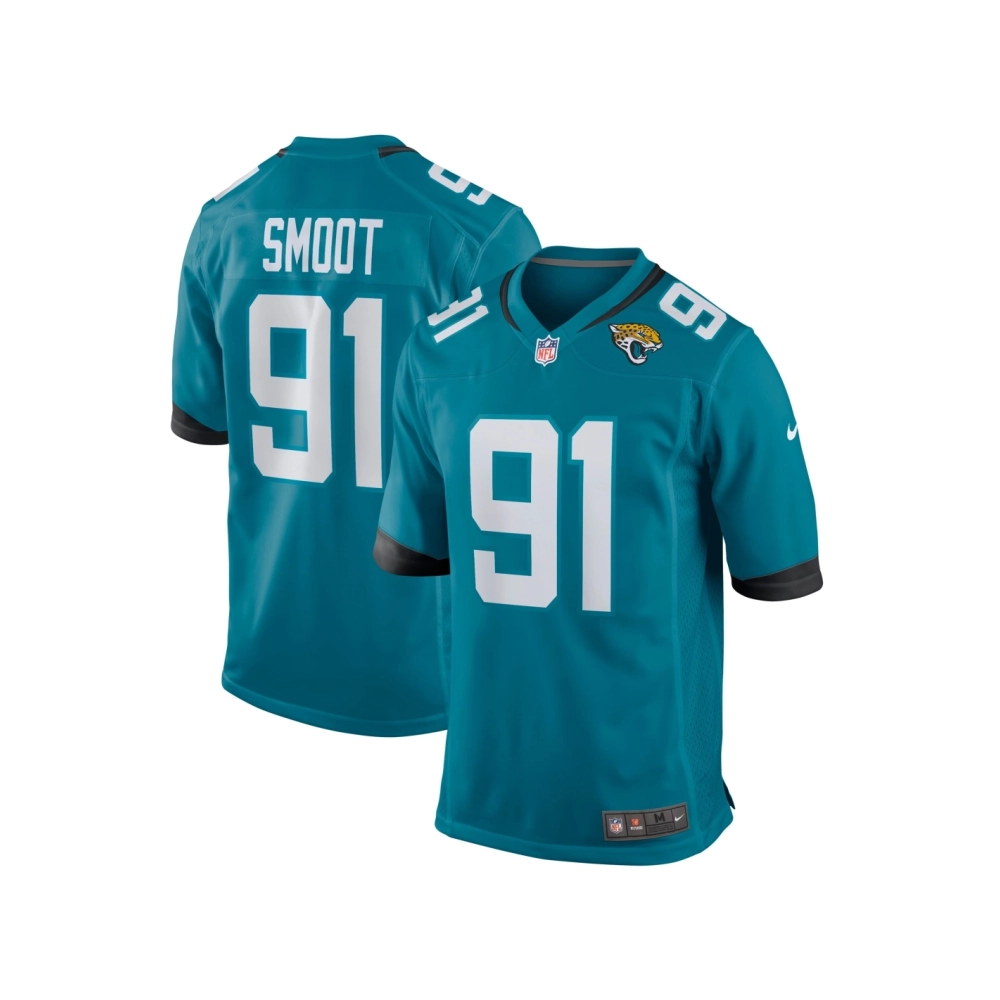 Mens Jacksonville Jaguars Dawuane Smoot Teal Game Jersey