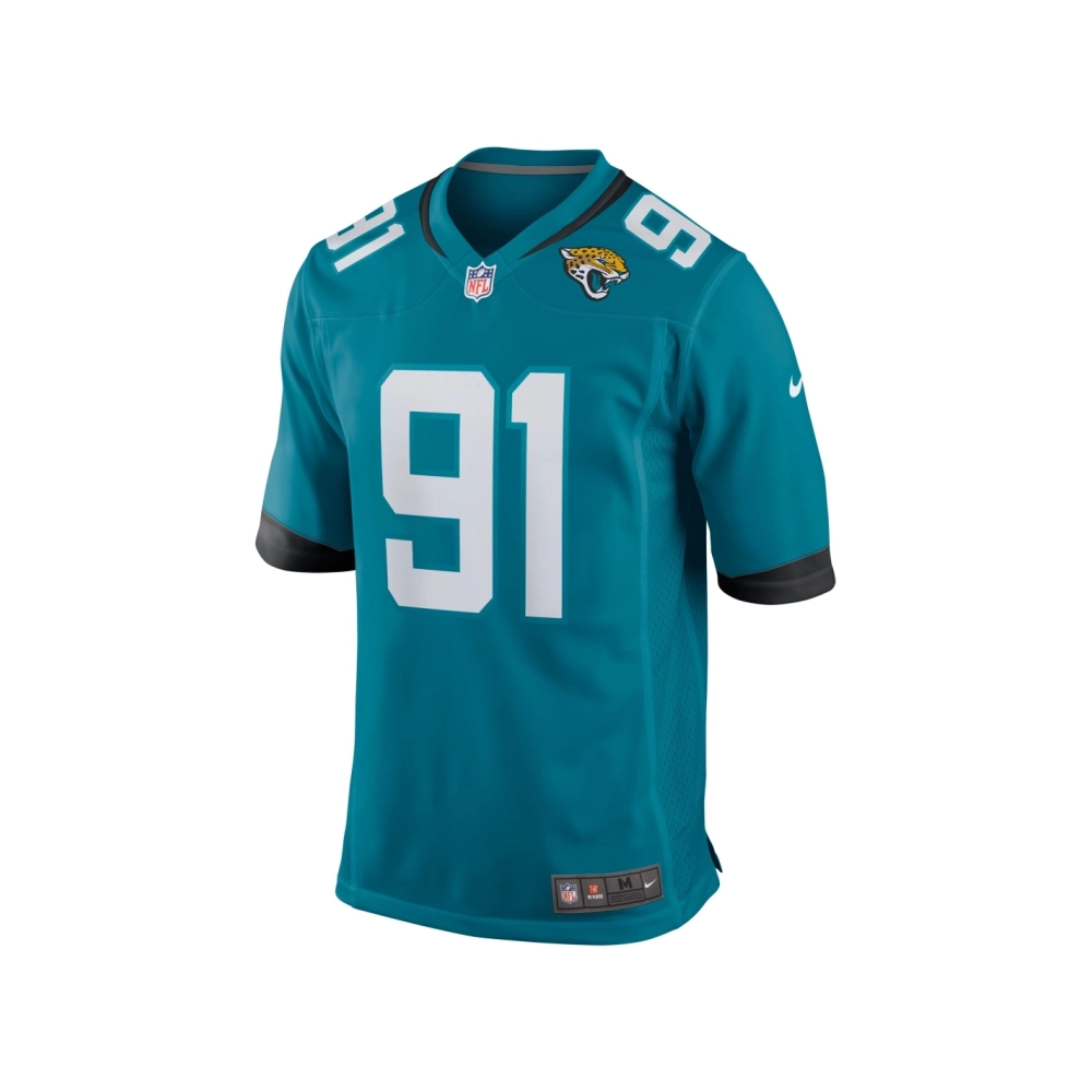 Mens Jacksonville Jaguars Dawuane Smoot Teal Game Jersey