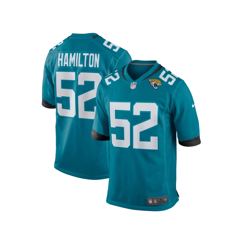 Mens Jacksonville Jaguars DaVon Hamilton Teal Game Jersey
