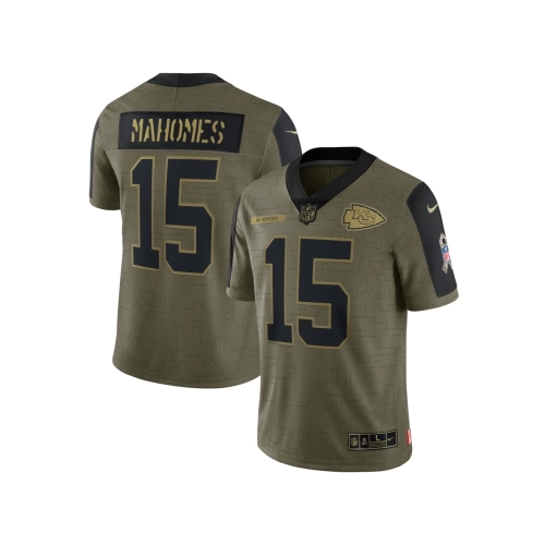 Mens Kansas City Chiefs Patrick Mahomes Olive Salute To Service Limited Player Jersey