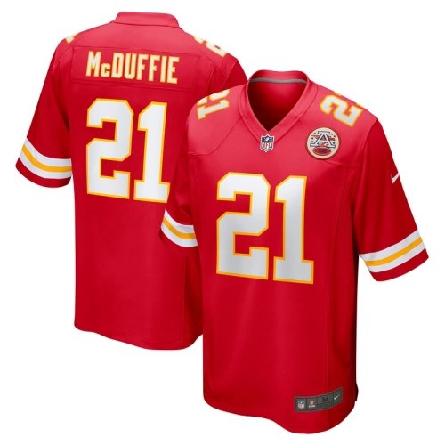 Mens Kansas City Chiefs Trent McDuffie Red Player Game Jersey