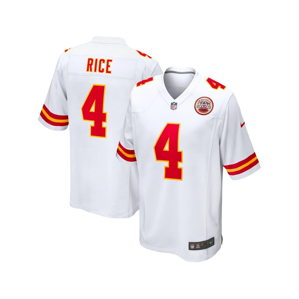 Mens Kansas City Chiefs Rashee Rice White Game Jersey