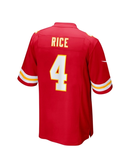 Mens Kansas City Chiefs Rashee Rice Red Super Bowl LVIII Game Jersey
