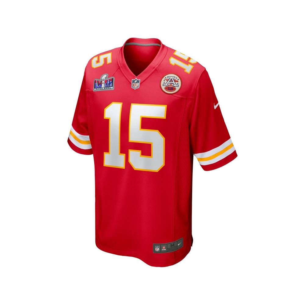 Mens Kansas City Chiefs Patrick Mahomes Red Super Bowl LVIII Game Jersey
