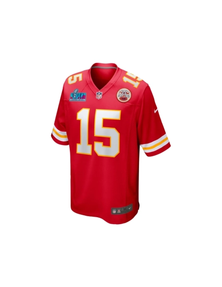 Mens Kansas City Chiefs Patrick Mahomes Red Super Bowl LVII (2022 Season) Patch Game Jersey