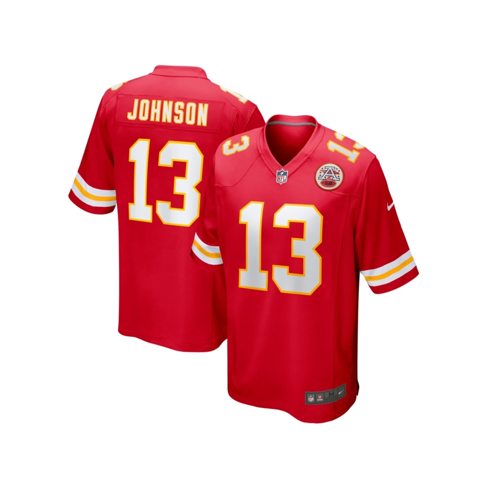 Mens Kansas City Chiefs Nazeeh Johnson Red Game Player Jersey