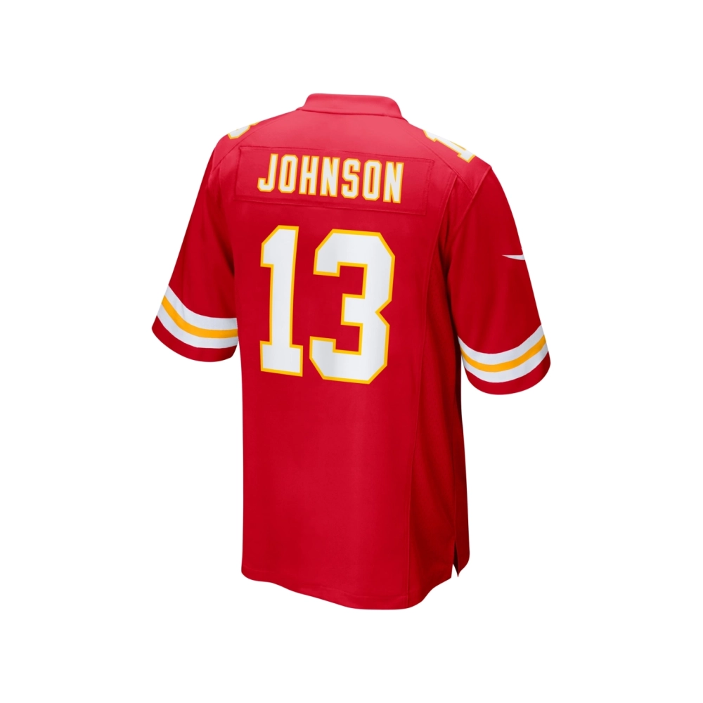 Mens Kansas City Chiefs Nazeeh Johnson Red Game Player Jersey