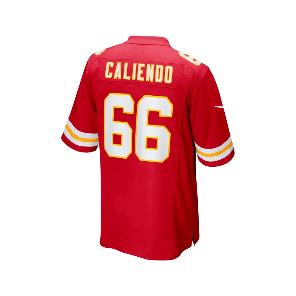 Mens Kansas City Chiefs Mike Caliendo Red Game Player Jersey