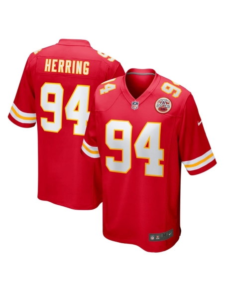 Mens Kansas City Chiefs Malik Herring Red Team Game Player Jersey