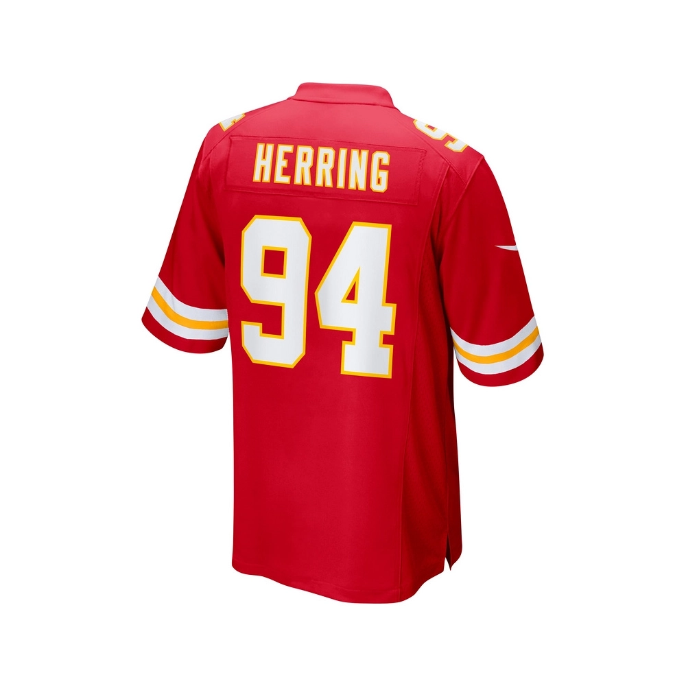 Mens Kansas City Chiefs Malik Herring Red Team Game Player Jersey