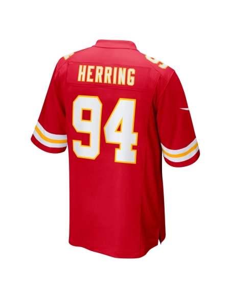 Mens Kansas City Chiefs Malik Herring Red Team Game Player Jersey
