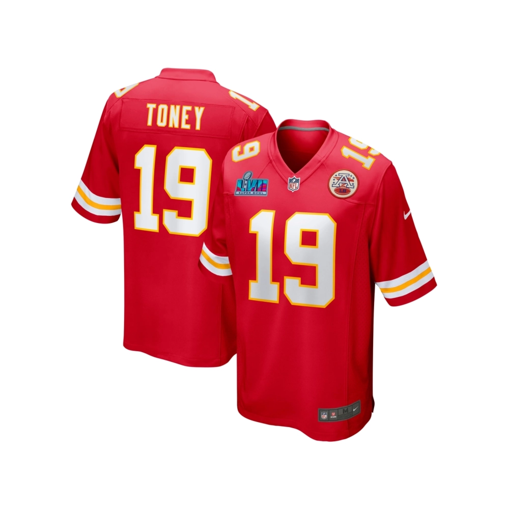 Mens Kansas City Chiefs Kadarius Toney Red Super Bowl LVII (2022 Season) Patch Game Jersey